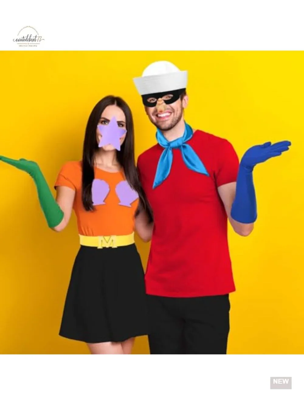 Halloween Sailor Mermaid Costume Set for Couples